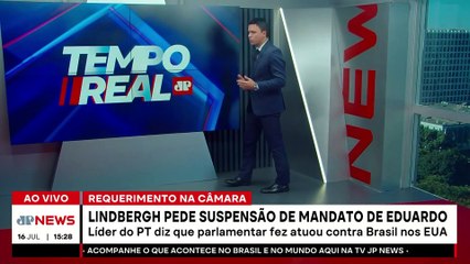 Líder do PT na Câmara pede suspensão do mandato de Eduardo Bolsonaro | TEMPO REAL