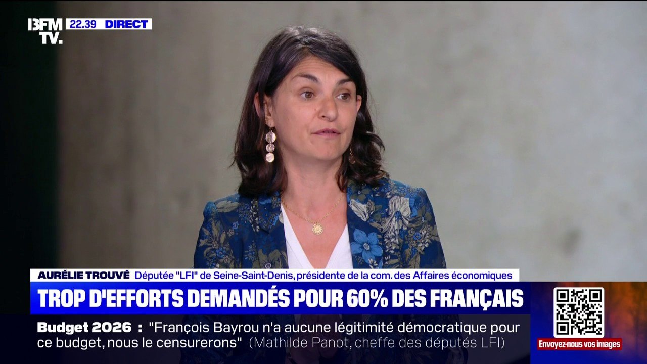 Annonces de François Bayrou: "Un tel budget austéritaire va mettre en danger l'économie du pays", assure Aurélie Trouvé, députée de Seine-Saint-Denis (LFI)