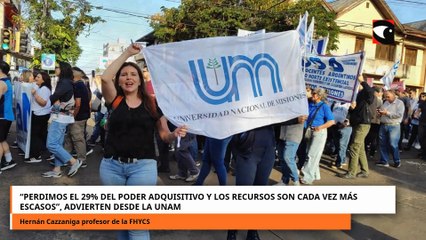 “Perdimos el 29% del poder adquisitivo y los recursos son cada vez más escasos”, advierten desde la UNaM