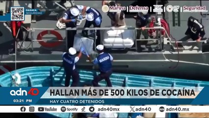 Aseguran embarcación con más de media tonelada de cocaína en las costas de Oaxaca