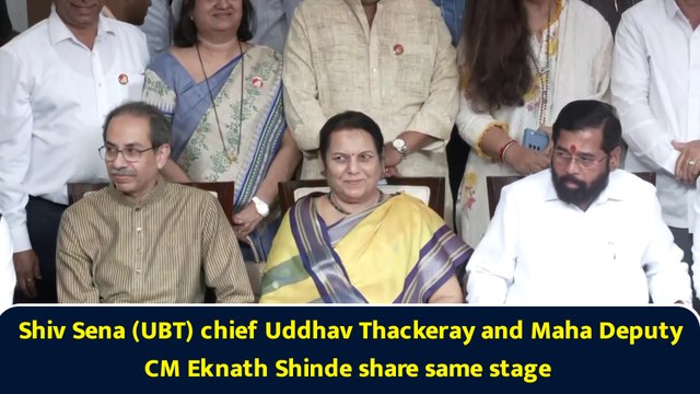 Shiv Sena (UBT) chief Uddhav Thackeray and Maha Deputy CM Eknath Shinde share same stage
