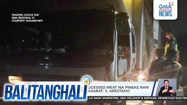 P200,000 halaga ng processed meat na pineke raw ang shipping permit, nasabat; 3, arestado | Balitanghali