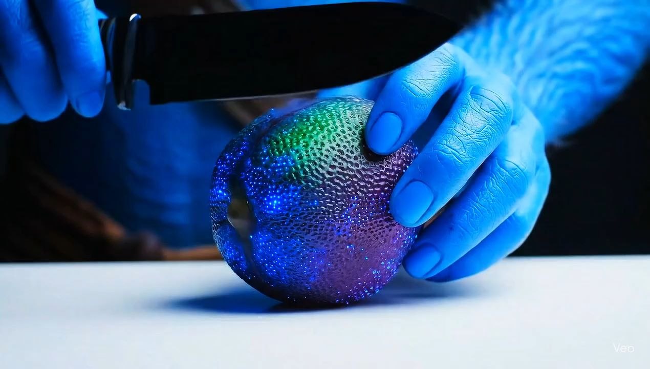 cutting alien fruit