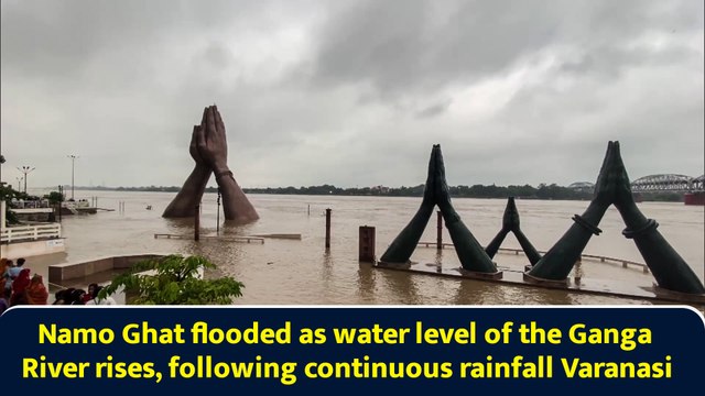 Namo Ghat flooded as water level of the Ganga River rises, following continuous rainfall Varanasi