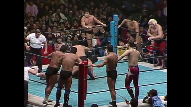 Antonio Inoki, Tatsumi Fujinami, Kengo Kimura, Masanobu Ueda & Kantaro Hoshino (3/26/1986)