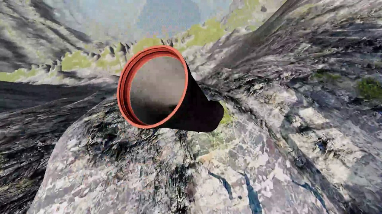 رمي الانبوب من قمة الجبل 😳😱