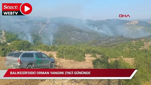 Balıkesir'deki orman yangını 2'nci gününde