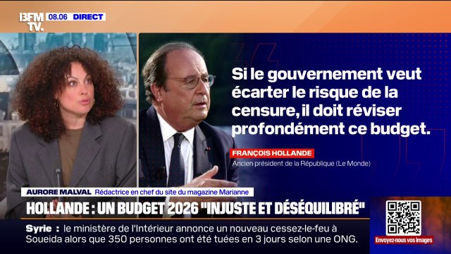 Budget 2026: pour François Hollande, si le gouvernement veut écarter le risque de la censure, il doit réviser profondément ce budget
