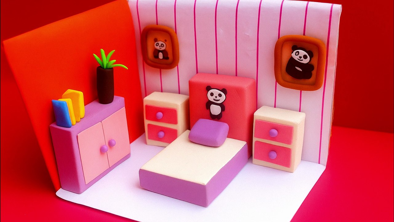 DIY Clay Doll House | Cute Mini Bedroom Craft for Kids