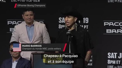 Poids welters - Barrios : "Barrios contre Pacquiao, c'est énorme, c'est historique"
