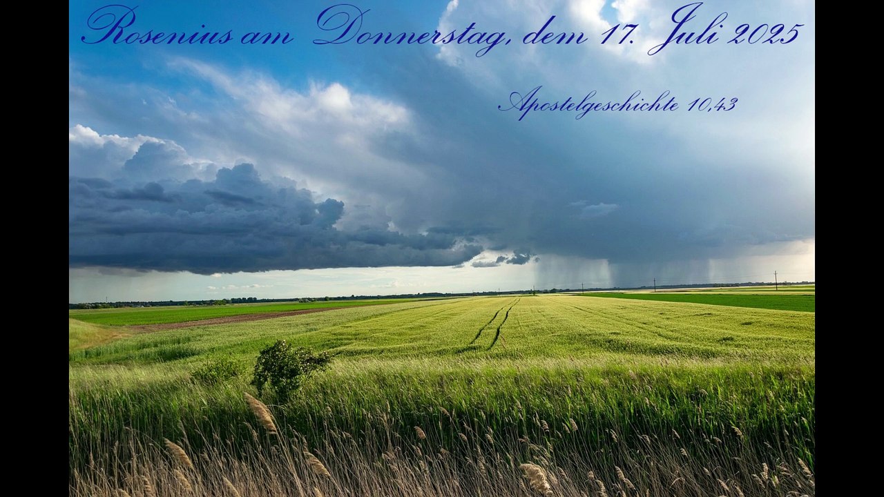 Rosenius am Donnerstag, dem 17. Juli 2025, zu Apostelgeschichte 10,43