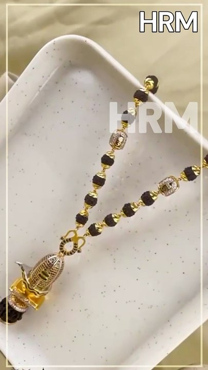 HRM | Golden Rudraksh Mala & Pendal Design | 2025