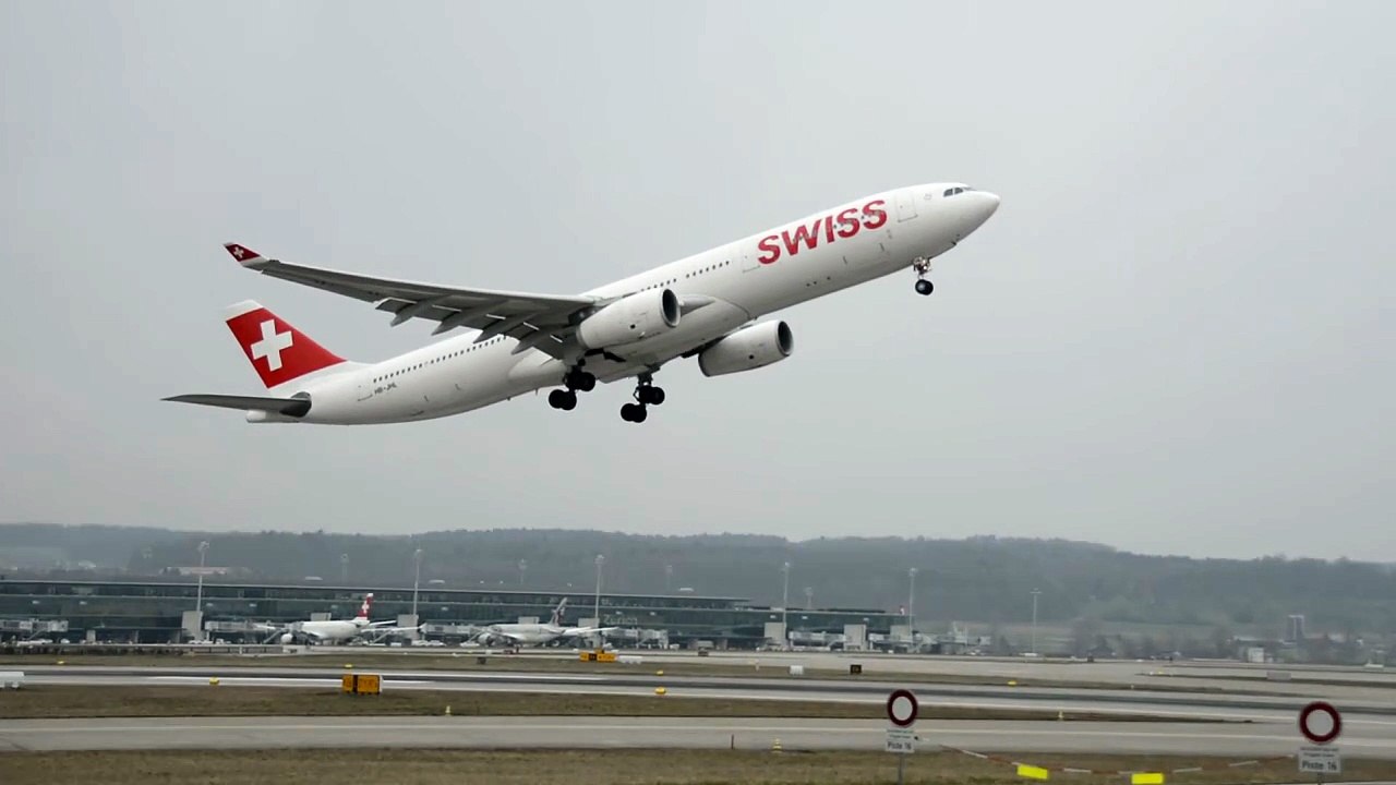 Plane takes off