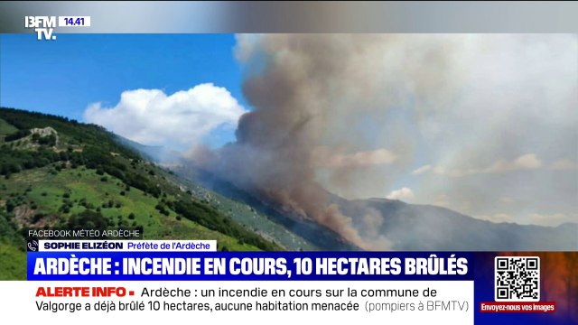 Incendie en Ardèche: Pas d'habitations ou de points sensibles menacés , déclare Sophie Elizéon, préfète de l'Ardèche