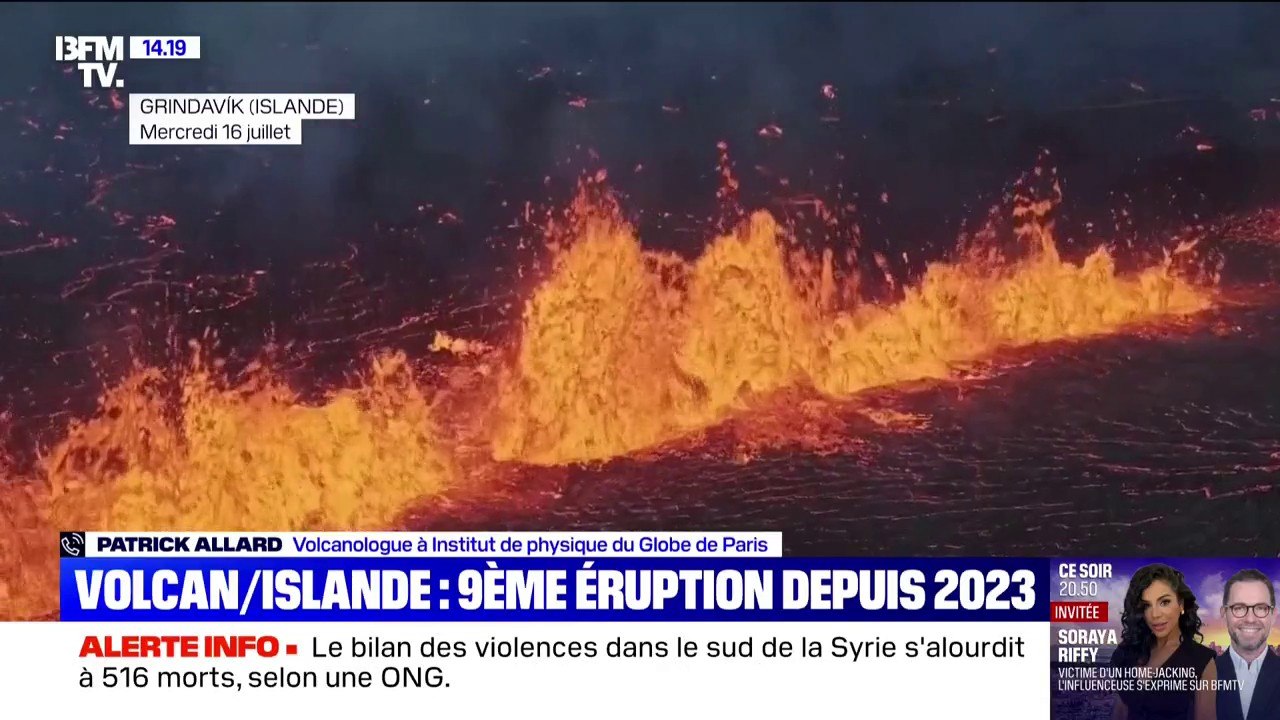 Islande: les images impressionnantes d'un volcan en éruption pour la neuvième fois depuis 2023