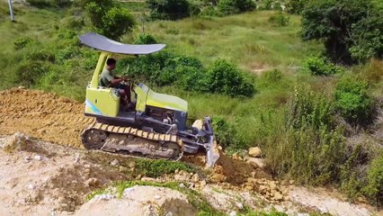 Wow! Perfectly Start Landfill on Task!! Dump Truck Dumping Soil into the Ground New Build Road &...