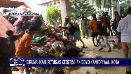 Dirumahkan Tanpa Surat Resmi, Petugas Kebersihan Demo di Kantor Wali Kota Sorong | SAPA MALAM