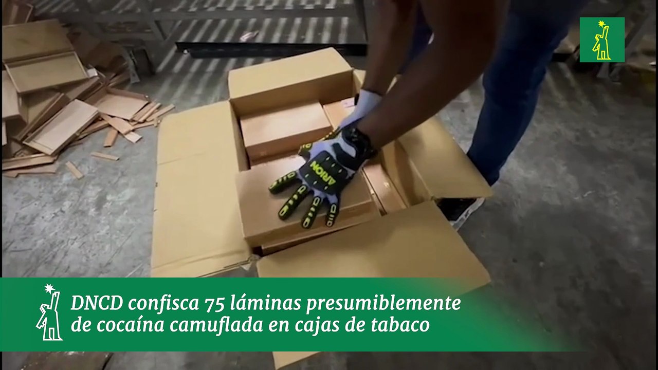 DNCD confisca 75 láminas presumiblemente de cocaína camuflada en cajas de tabaco