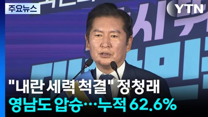 "내란 세력 척결" 정청래, 영남도 압승...누적 62.6% / YTN