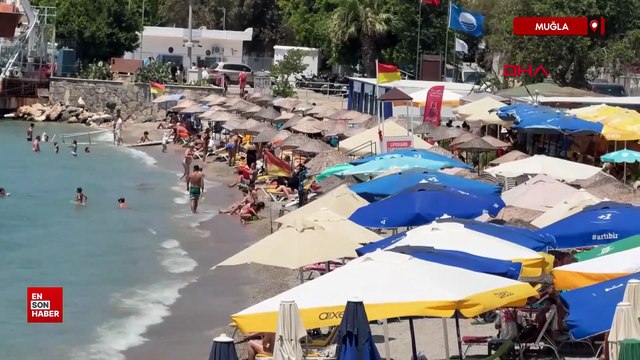 Muğla'da hissedilen hava sıcaklığı 36 dereceye ulaştı sahillerde yoğunluk oluştu