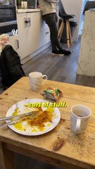 And whilst she cleans, he's doing what... 😡