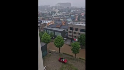 [제보영상 53번] "20년 살았지만 처음"...흙탕물에 잠긴 도로 / YTN