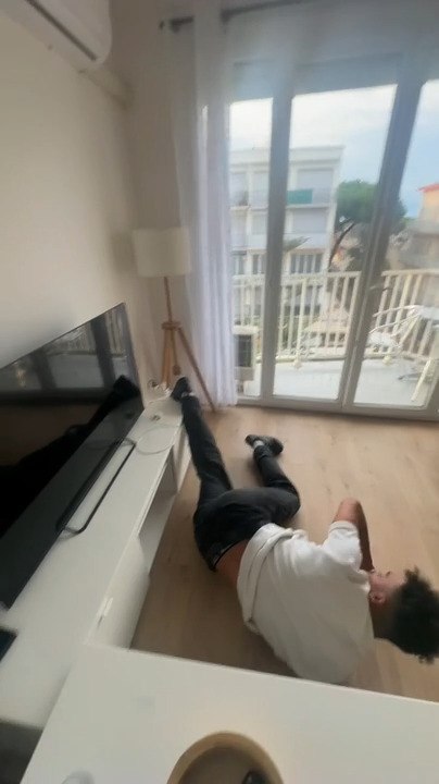Guy Accidentally Damages TV Cabinet While Attem...