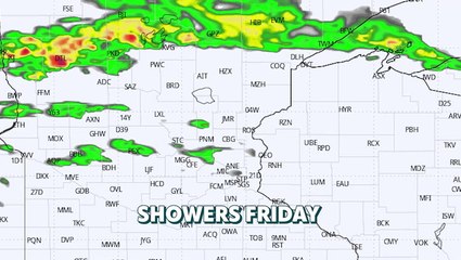 Showers return Friday with thunderstorms possible next week