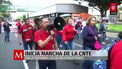 Maestros de la CNTE inician manifestación en la alcaldía Cuauhtémoc, CdMx