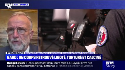 "Quand on met en place un système carcéral spécial (...), on met un terme à leur trafic", affirme Étienne Blanc,rapporteur de la commission d'enquête sur l'impact du narcotrafic