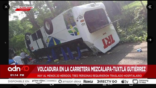 🚨¡Última Hora! Al menos 20 heridos por volcadura de un autobús en Chiapas