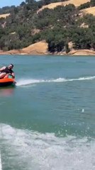 Men Flip and Smash Into Water While Tubing