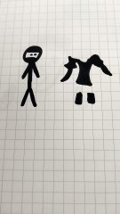 Ninja  nero disegno con armatura  seperata