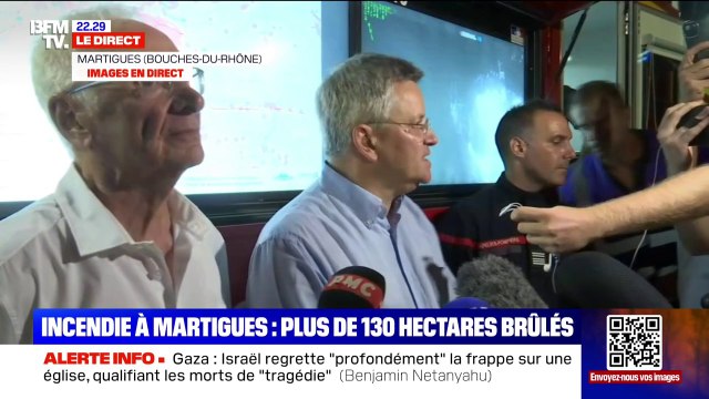 Incendie: Nous n'avons pas recensé de blessés ni de maisons endommagées pour le moment, annonce le sous-préfet d'Aix-en-Provence