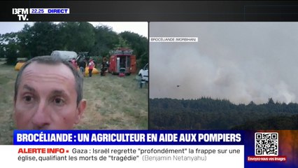 Brocéliande: un agriculteur vient prêter main-forte aux pompiers pour lutter contre l'incendie