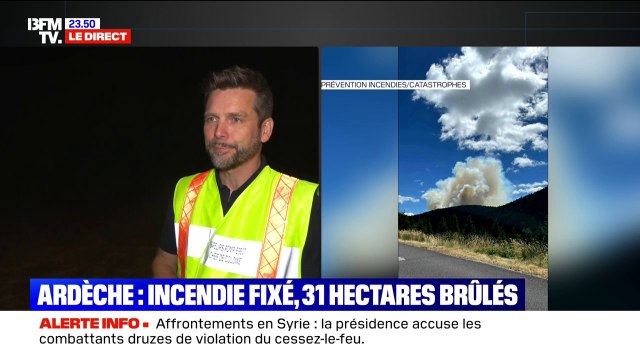 Incendie en Ardèche: le feu est fixé, mais 45 sapeurs-pompiers restent mobilisés sur place