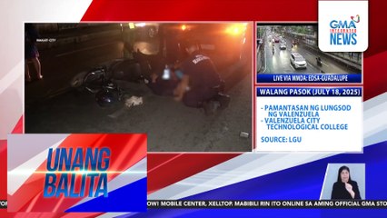 Motorcycle rider at kaniyang angkas, sugatan matapos masagi ng isa pang motorsiklo; nakabanggang rider, tumakas | Unang Balita