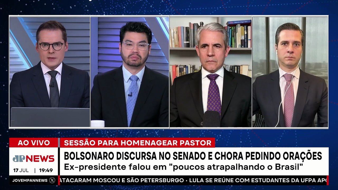 Jair Bolsonaro chora em sessão especial no Sena...