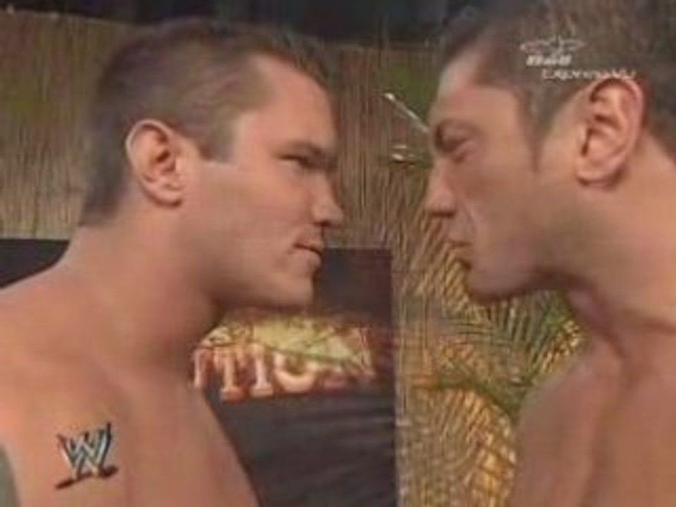 Batista and Randy Orton backstage