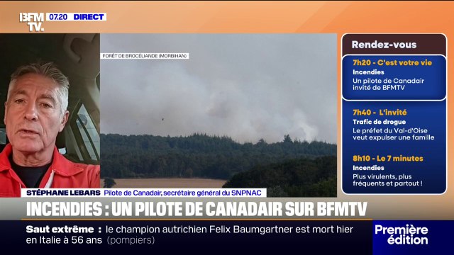 Incendies: Les vols (de Canadair) ont repris ce matin pour le feu de Martigues , indique Stéphane Lebars, pilote et secrétaire général du SNPNAC