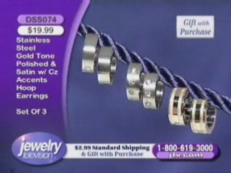 DSS074 - Gold Tone And Satin Hoop Earrings Set