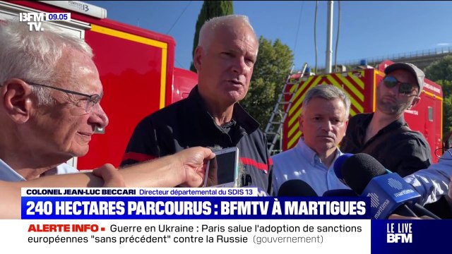 Incendie à Martigues: Nous avons réussi à protéger 150 habitations directement menacées par le feu , affirme le directeur départemental du SDIS 13