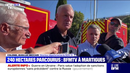 Incendie à Martigues: "Nous avons réussi à protéger 150 habitations directement menacées par le feu", affirme le directeur départemental du SDIS 13