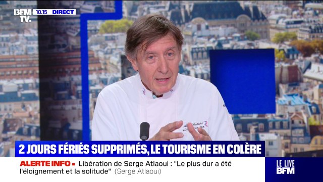 Jours fériés supprimés: Ça aurait un impact dans les provinces, surtout sur le lundi de Pâques qui est le week-end du démarrage , affirme Alain Fontaine (association des Maîtres Restaurateurs)
