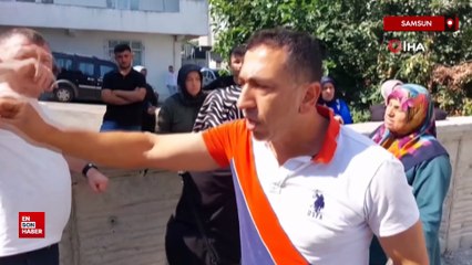 Samsun'da vatandaşın beton duvarla kapattığı yol iş makinesiyle açıldı