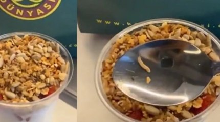 Dev kahve zincirinde 'kurt' skandalı! Granola yerken fark etti