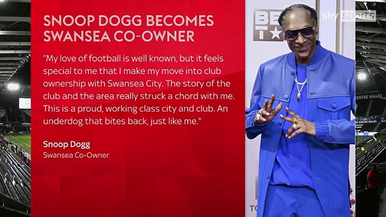 Le rappeur américain Snoop Dogg est devenu copropriétaire du club de Swansea: "Ce sont une ville ouvrière et un club fiers. Un outsider qui mord, comme moi"