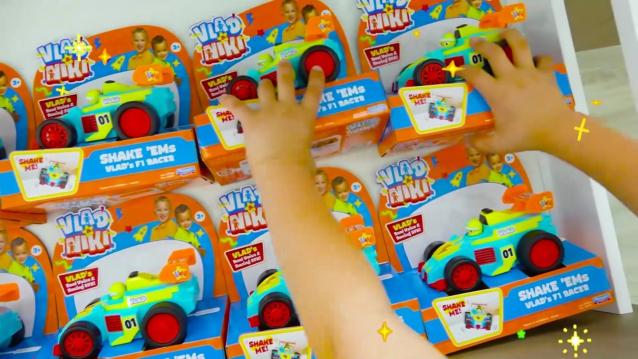 Children play with new Vlad and Niki's toy cars