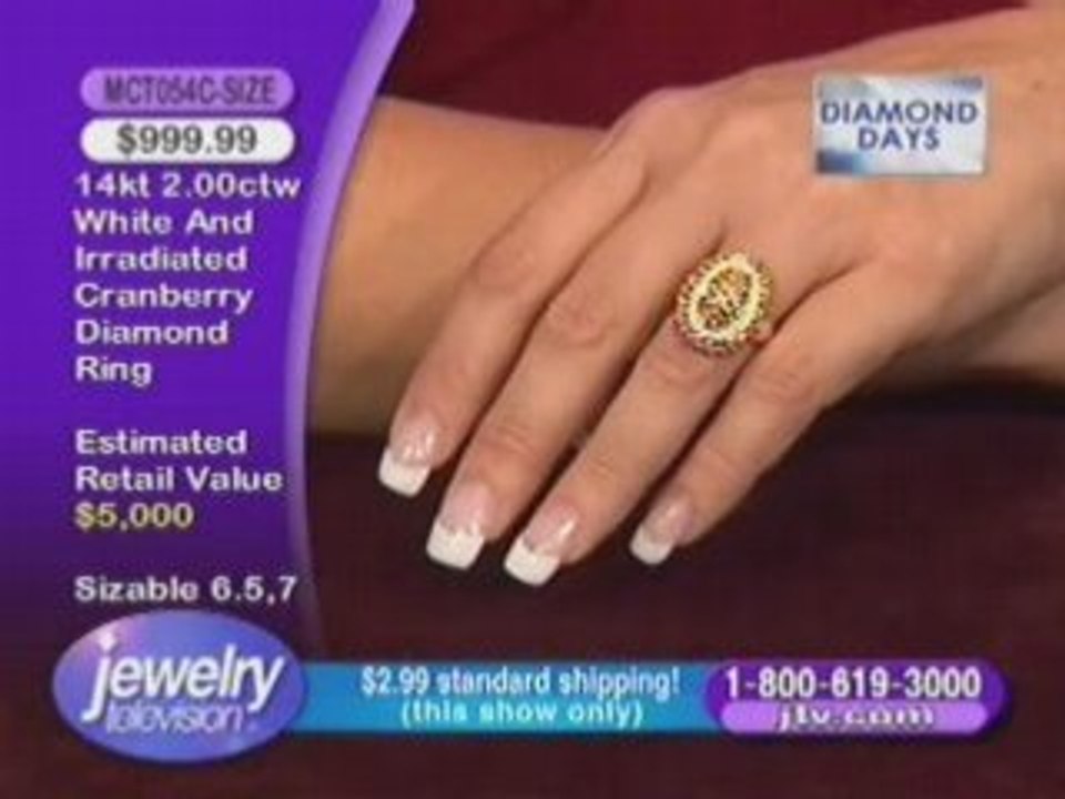 MCT054C - White And Irradiated Cranberry Diamond Ring