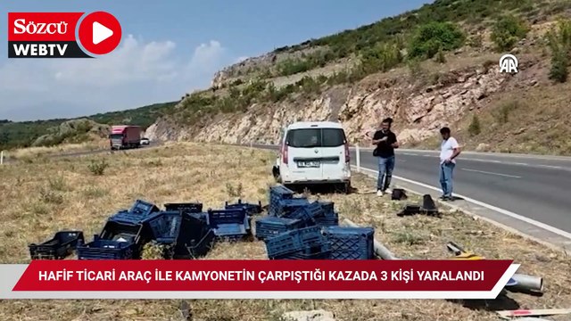 Hafif ticari araç ile kamyonetin çarpıştığı kazada 3 kişi yaralandı